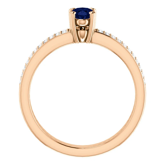 Inel de logodna din Aur 18k sau Platina cu Safir si Diamante - model i122376