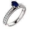 Inel de logodna din Aur 18k sau Platina cu Safir si Diamante - model 122474