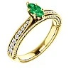 Inel de logodna din Aur 18k sau Platina cu Smarald si Diamante - model 122474