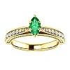 Inel de logodna din Aur 18k sau Platina cu Smarald si Diamante - model 122474