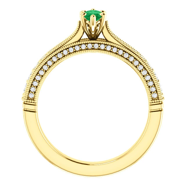 Inel de logodna din Aur 18k sau Platina cu Smarald si Diamante - model 122474