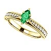 Inel de logodna din Aur 18k sau Platina cu Smarald si Diamante - model 122474