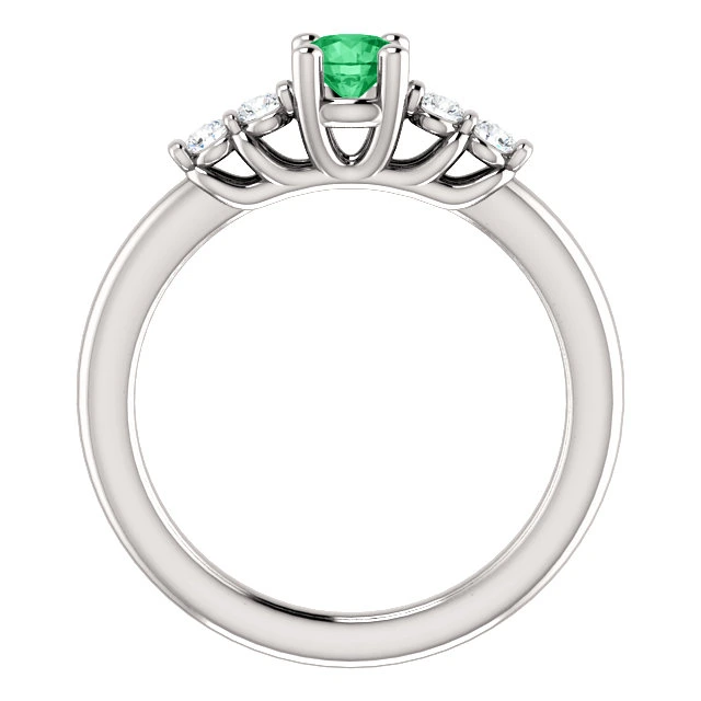 Inel de Logodna din Aur 18k sau Platina cu Smarald si Diamante - model i122543