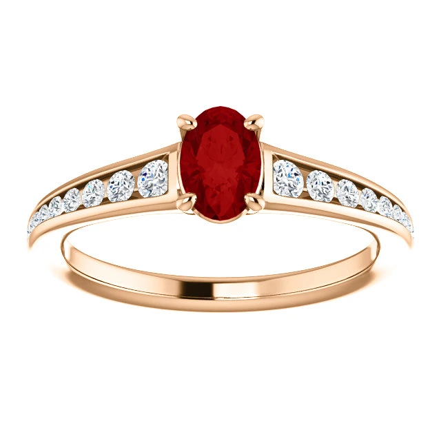 Inel din Aur cu Rubin si Diamante - model 122866