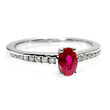 Inel din Aur cu Rubin si Diamante - model 122866