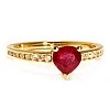 Inel de Logodna din Aur Galben 18k cu Rubin si Diamante Incolore - model i122866