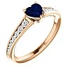 Inel de Logodna din Aur 18k sau Platina cu Safir Inima si Diamante - model i122866