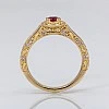 Inel de logodna Vintage din Aur 18k sau Platina cu Rubin si Diamante - model i1353