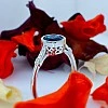 Inel Vintage din Aur sau Platina cu Topaz si Diamante - model i1394