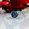 Inel Vintage din Aur sau Platina cu Topaz si Diamante - model i1394