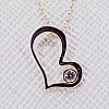 Pandantiv Inima cu Lantisor din Aur sau Platina cu Diamant - model pan1091