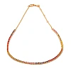 Colier Tennis din Aur cu Diamant Incolor, Safire Colorate si Rubine - model col2181