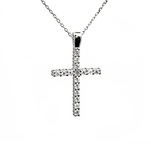 Cruciulita Unisex din Aur sau Platina cu Diamante - model pan1015
