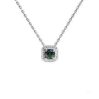 Pandantiv Vintage din Aur cu Diamant Albastru Rotund - model pan122341