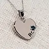 Pandantiv Inima din Aur sau Platina cu Diamant Albastru si Gravura Laser - model pan1614