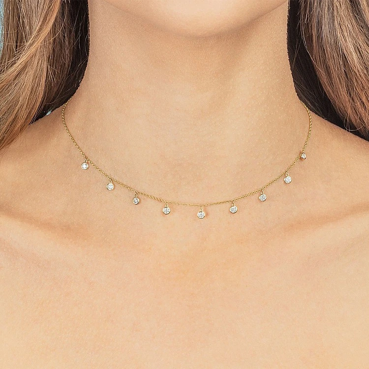 Colier din Aur cu Diamante Bezel - model col1977
