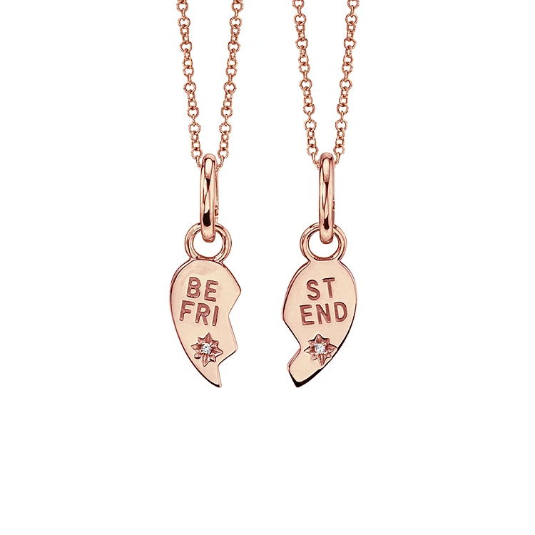 Set Pandantive Best Friend din Aur sau Platina cu Diamante - model pan1978