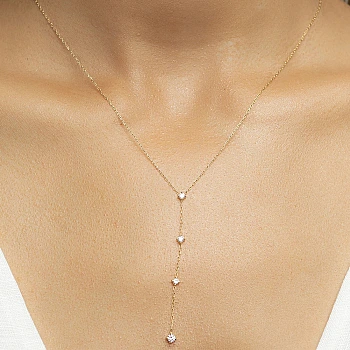 Colier in forma Y din Aur cu Diamante incolore - model col2054