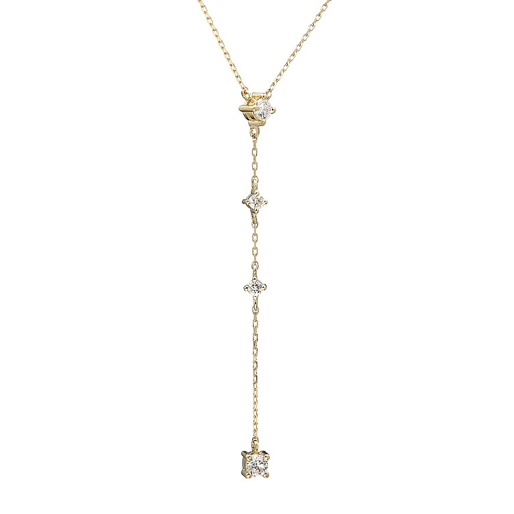 Colier in forma Y din Aur cu Diamante incolore - model col2054