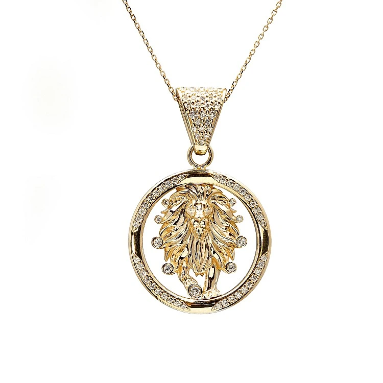 Pandantiv Barbat Zodiac din Aur sau Platina cu Diamante - model pan2955