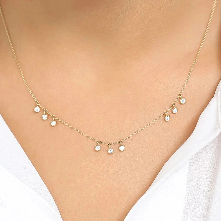 Colier din Aur 14k cu Diamante rotunde - model col3126