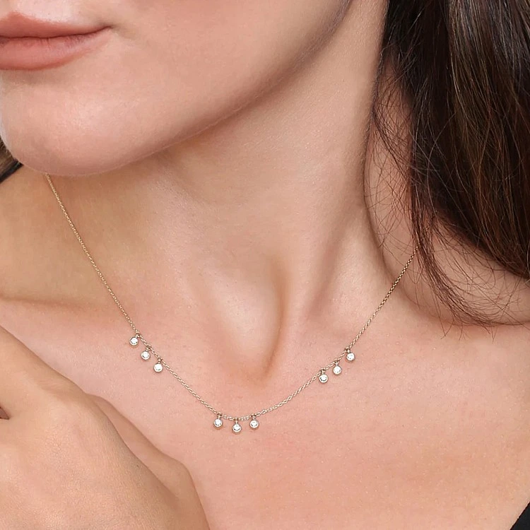 Colier din Aur 14k cu Diamante rotunde - model col3126