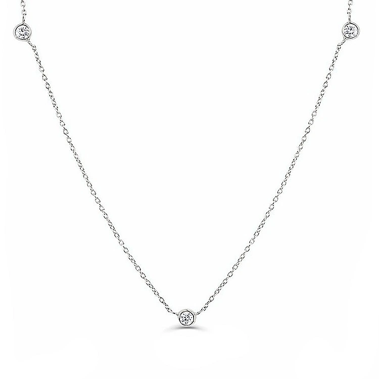 Colier cu Diamante Bezel din Aur - model col3134