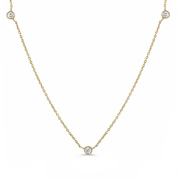 Colier cu Diamante Bezel din Aur - model col3134