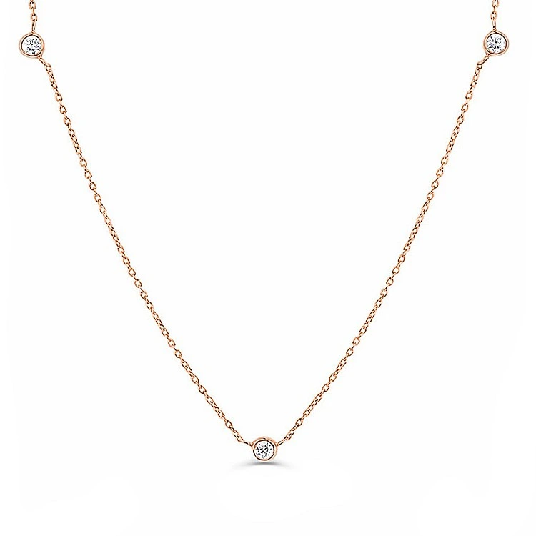 Colier cu Diamante Bezel din Aur - model col3134