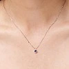 Pandantiv din Aur cu Safir Rotund si Diamante Incolore - model pan3638sfdi
