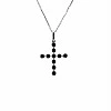 Pandantiv Cruciuliță din Aur cu Diamante Negre - model pan3659