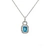 Pandantiv din Aur cu Topaz Emerald Swiss Blue de 8x6mm si Diamante Incolore - model pan4450