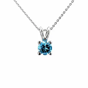 Pandantiv Solitar din Aur cu Topaz Swiss Blue - model pan525