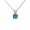 Pandantiv Solitar din Aur cu Diamant Albastru Rotund - model pan525