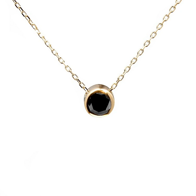 Choker din Aur cu Diamant Negru - model pan563