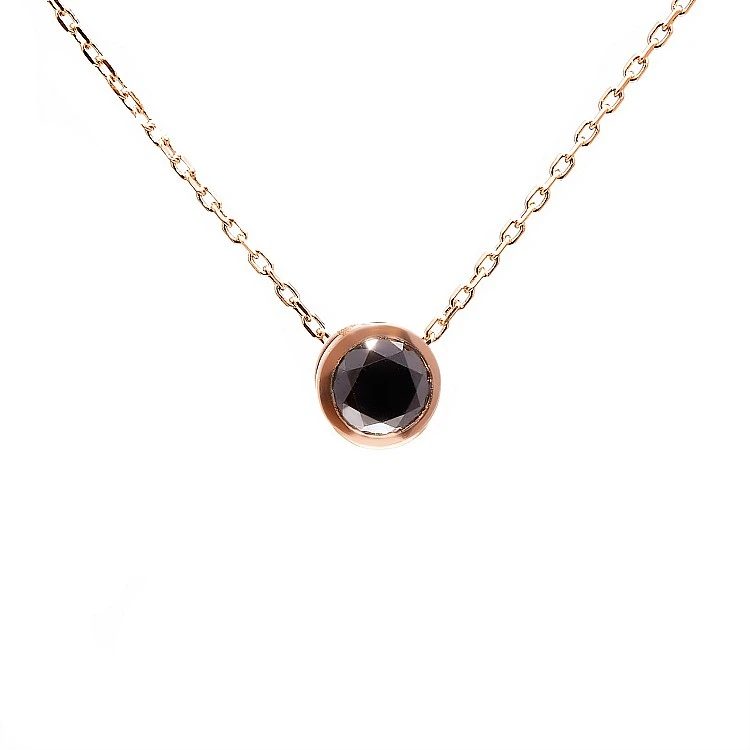 Choker din Aur cu Diamant Negru - model pan563