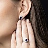 Set Complet Kate Middleton Inel Cercei si Pandantiv din Aur cu Safire si Diamante Naturale - model set055