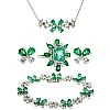 Set Fashion Cercei Inel Bratara si Pandantiv din Aur cu Smaralde si Diamante - model set2752