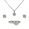 Set Inel Cercei si Pandantiv din Aur cu Diamante Incolore - model set122092