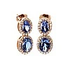 Set Fashion Bratara, Pandantiv si Cercei din Aur cu Tanzanite Ovale si Diamante - model set2118