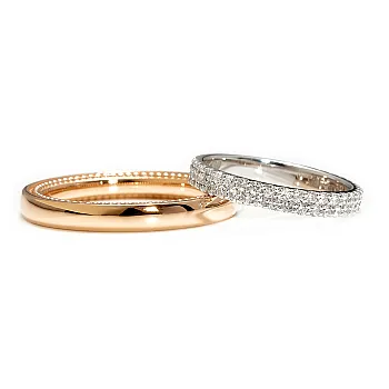 Verighete din Aur 18k cu Diamante Incolore - model Elowen