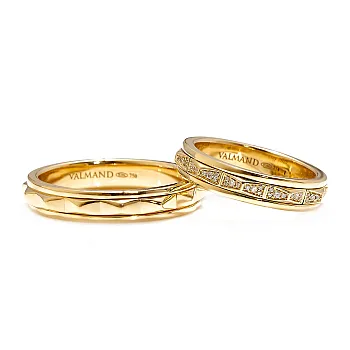 Verighete Fatetate din Aur 18k cu Diamante incolore - model Forma