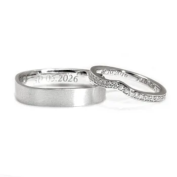 Verighete Moderne din Aur 18k sau Platina cu Diamante - model London