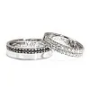 Verighete din Aur 18k sau Platina cu Diamante Incolore si Negre - model Perla