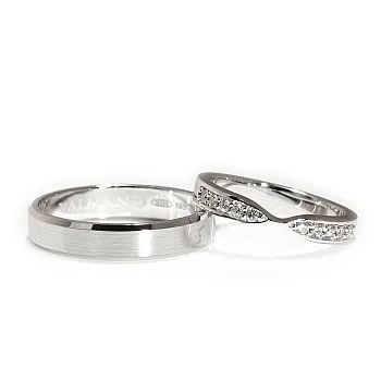 Verighete din Aur 18k sau Platina cu Diamante - model Rhea