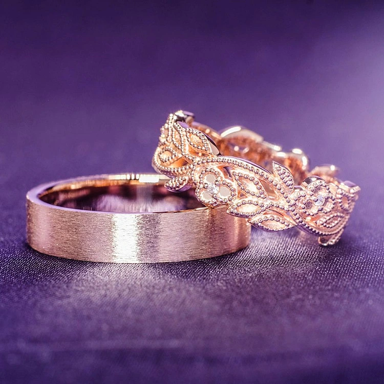 Verighete din Aur 18k sau Platina Model Vintage - model v1148