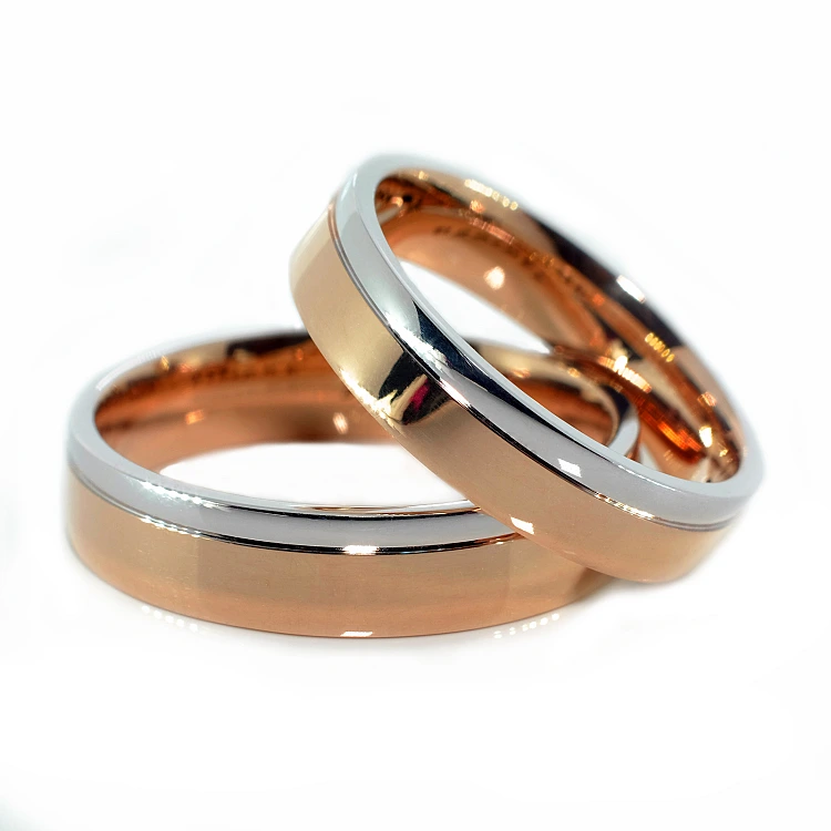 Verighete Bicolor din Aur 18k - model v010