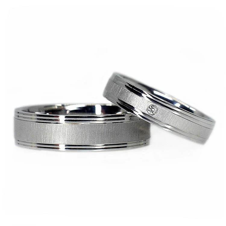 Verighete din Aur 18k sau Platina cu Diamant - model v024