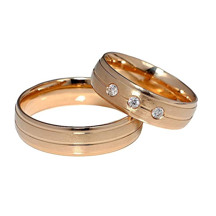 Verighete din Aur 18k cu Diamante - model v047