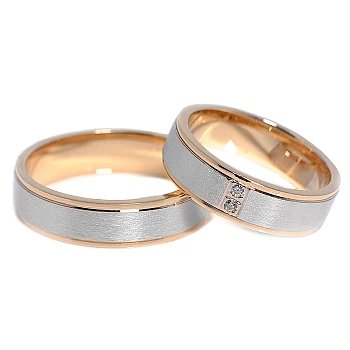 Verighete din Aur 18k cu Diamante - model v056 Verighete din Aur 18k cu Diamante - model v056